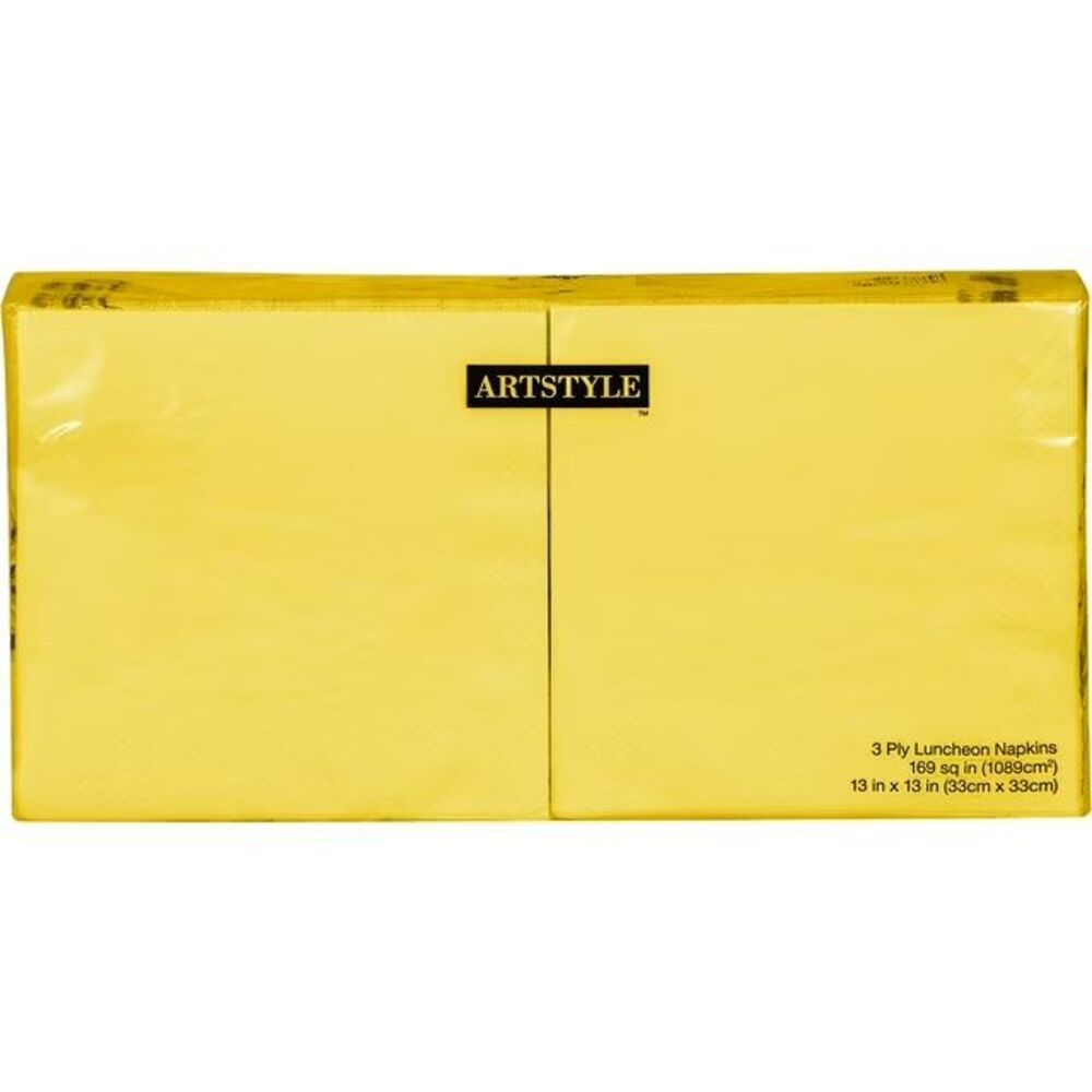 200 Pcs  Yellow Paper Napkins Party Lunch Dinner Napkins 3-ply Napkins 6.5"
